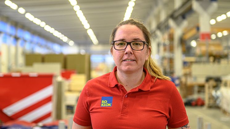Magdalena Andersson, produktionschef i BoKloks fabrik i Gullringen. 