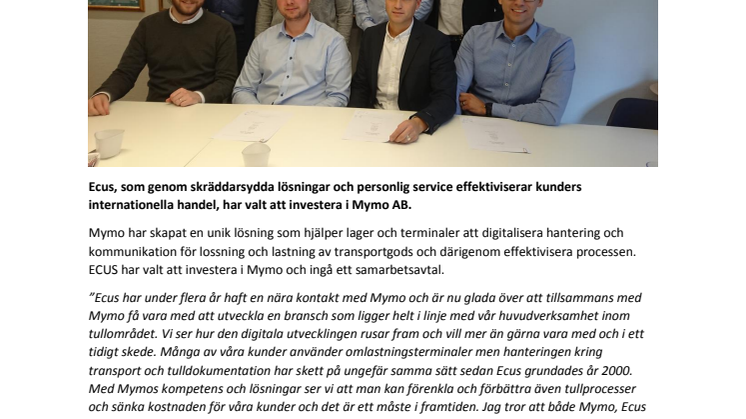 Mymo tar in strategiskt kapital