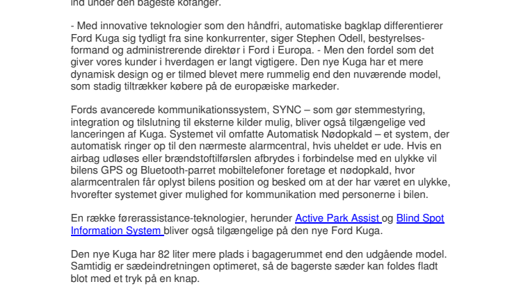 NY FORD KUGA – MERE PLADS OG MED HÅNDFRI BAGKLAP