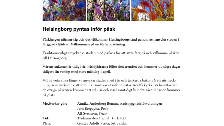 Pressinbjudan: Helsingborg pyntas inför påsk