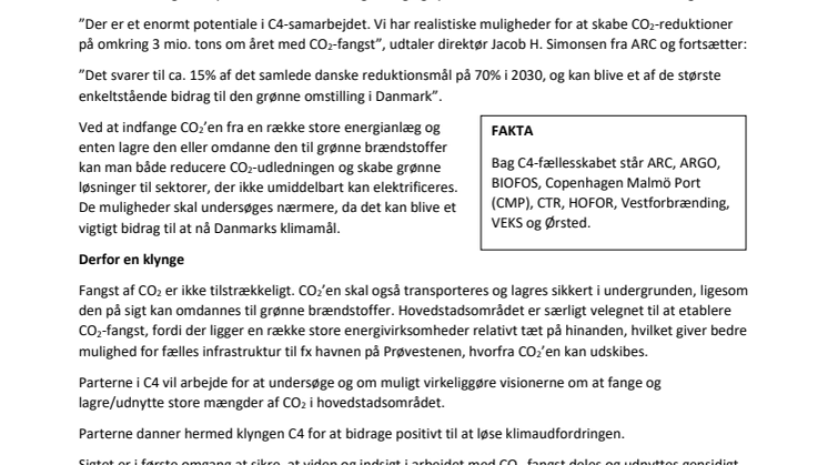 Hovedstadens største forsyningsselskaber vil sammen fange 3 mio. tons CO2 om året – men det kræver politisk handling nu