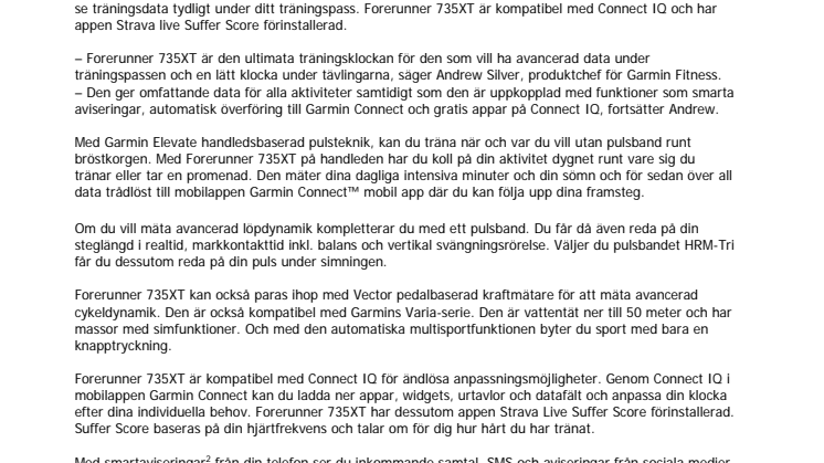 Garmin® Forerunner® 735XT - Träningsklocka för löpning och multisport med Elevate™ pulsmätare