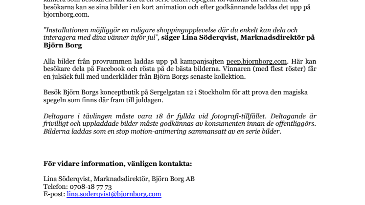BJÖRN BORG INSTALLERAR MAGISK SPEGEL I SITT PROVRUM I STOCKHOLM 