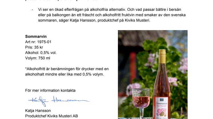 Sommarvin med smak av rabarber