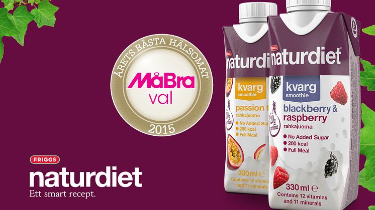 Naturdiet kvargsmoothie utsedd till ”Årets Bästa Hälsomat”