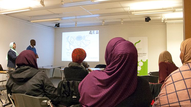 En av flera föreläsningar om psykisk hälsa som Ibn Rushd arrangerade 2018 – denna i Rinkeby, Stockholm.