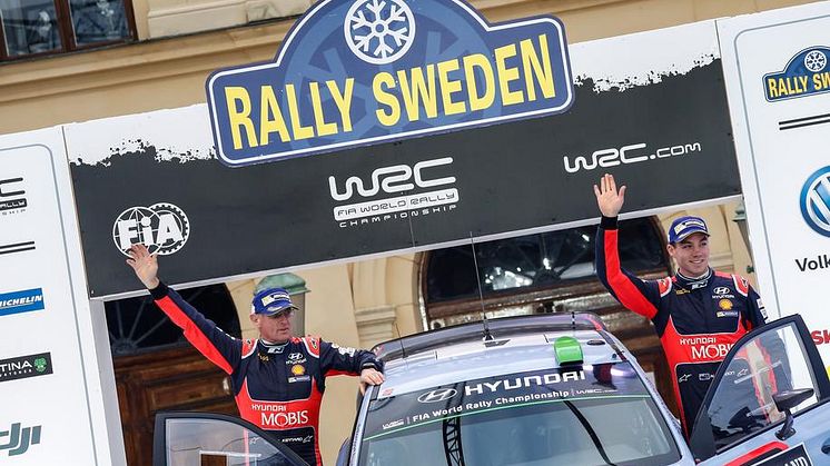 Hyundais Haydon Paddon kom tvåa i Rally Sweden