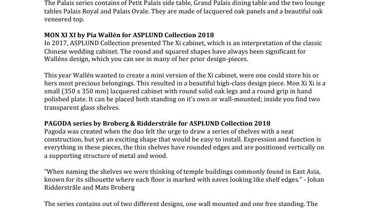 Items info - ASPLUND News 2018 – Subtle Traces