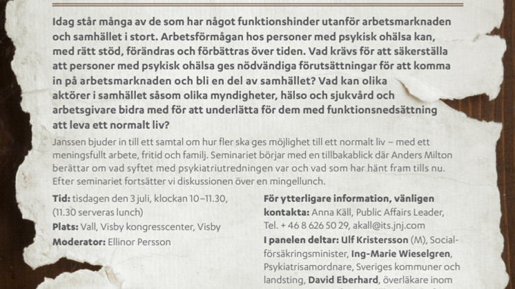 Pressinbjudan: Wanted - ett normalt liv!