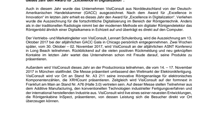 VisiConsult mit „Excellence in Digitalization“-Award ausgezeichnet