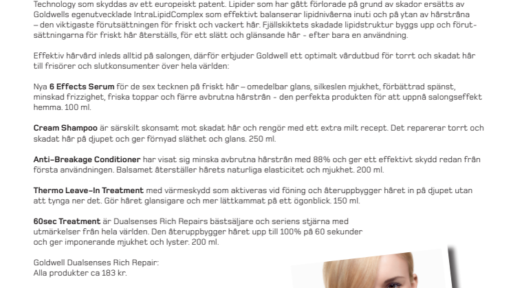 Nya Dualsenses Rich Repair - nytt liv till torrt och skadat hår