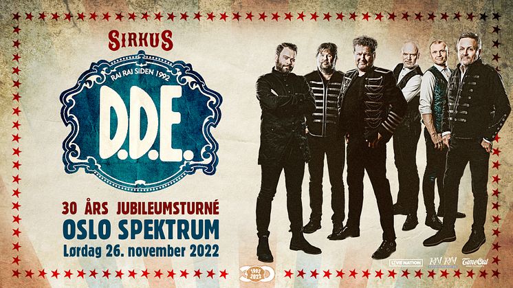 JUBILEUMSKONSERT MED D.D.E. I OSLO SPEKTRUM!