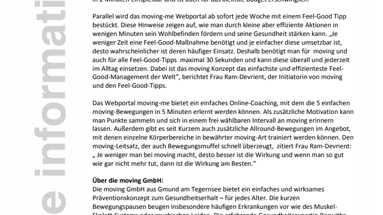 moving - Das einfachste Feel-Good-Management