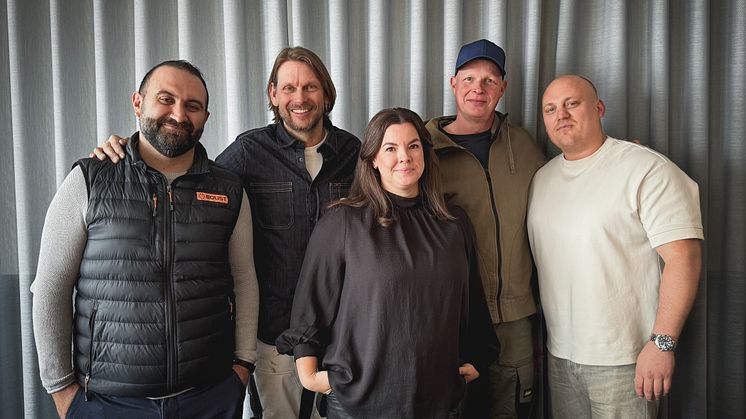 Från vänster, Hovig Tamamian, Johnnie Krigström, Linda Hallberg, Mattias Särnholm och Eddie Andersson.