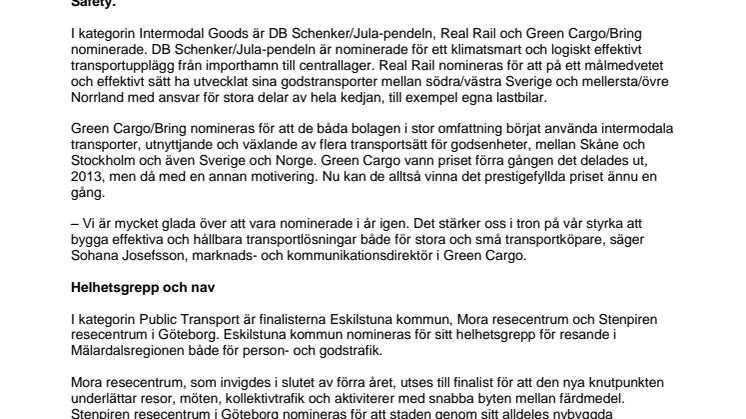 Nio finalister till tungt branschpris
