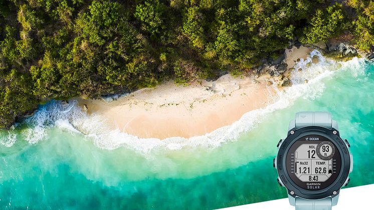 Esittelyssä ensimmäinen kierrätysmuovista osittain valmistettu  Garmin-tuote: Descent G1 Solar – Ocean Edition -sukellustietokone 
