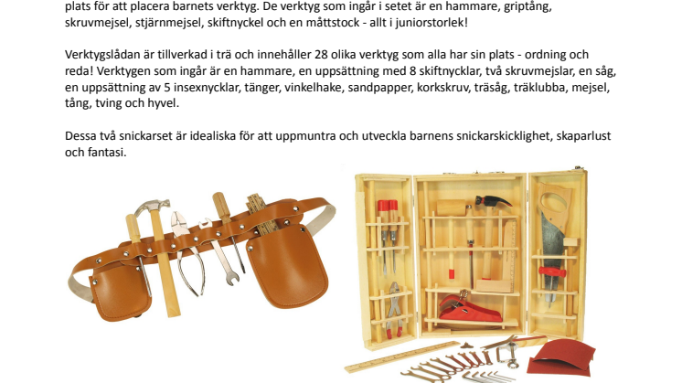 Snickarverktyg i barnstorlek 