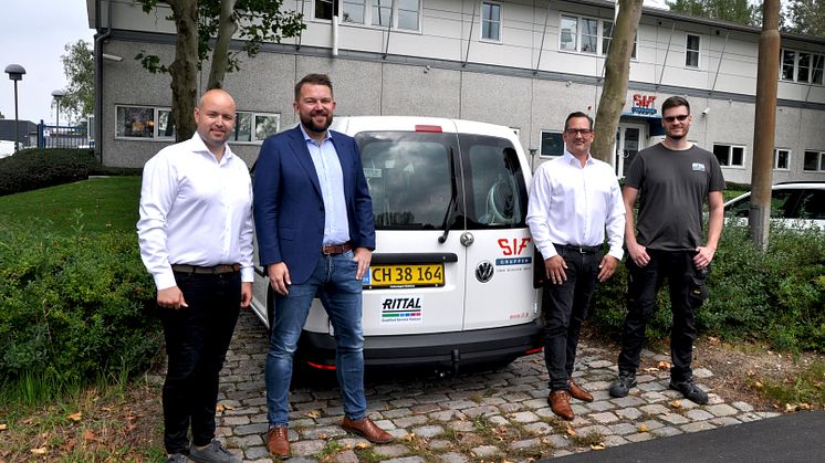 Fra venstre til højre Regionschef Sjælland Christian Eriksen, SIF Gruppen A/S Udviklingschef Service Daniel Billstrøm, Rittal A/S, Regionschef Kbh., Michael Gug Møller-Kongshaug, Servicetekniker Kim Jungkuhn, SIF Gruppen A/S. 