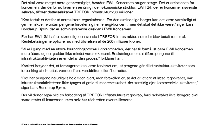 EWII tilfører 200 millioner til datterselskab 