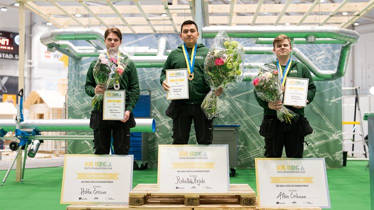Medaljörerna i SM för unga ventilationsmontörer 2024 (högupplöst)