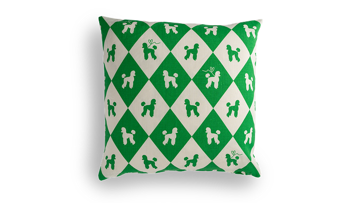 Poodle Doodle - Emerald green är ett mönster som piggar upp och bidrar med sofistikerad elegans
