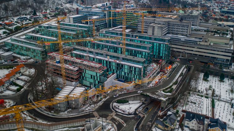The hospital construction project Glasblokkene Trinn 2 in Bergen is using a Digital Twin approach (c) Bergen Healthcare