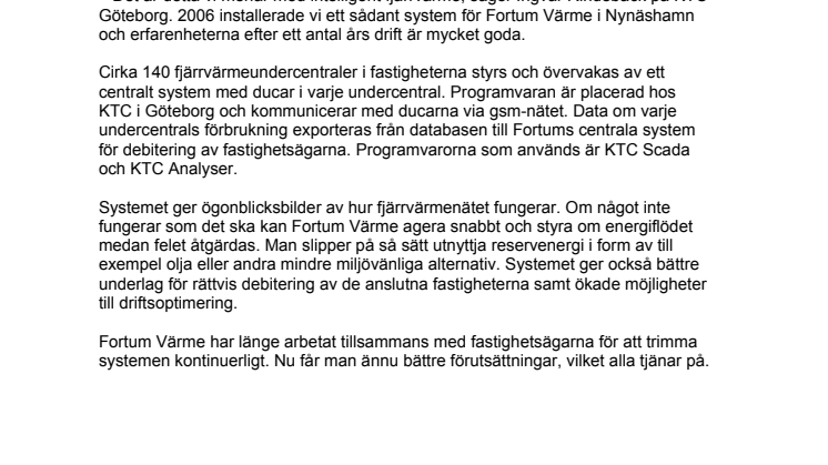 Intelligent fjärrvärme i Nynäshamn