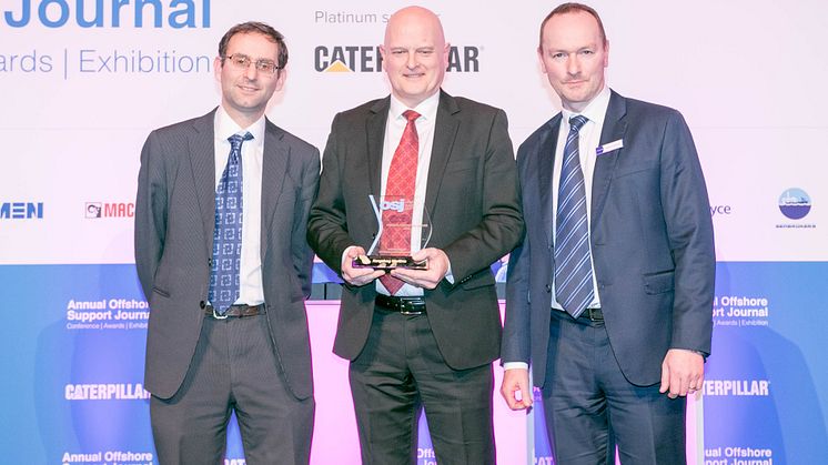 Left to right: Edwin Lampert, Head of content at Riviera Maritime Media, Vidar Bjørkedal, VP Sales & Customer Support, Kongsberg Seatex, Steve Labdon, Managing Director, Riviera Maritime Media