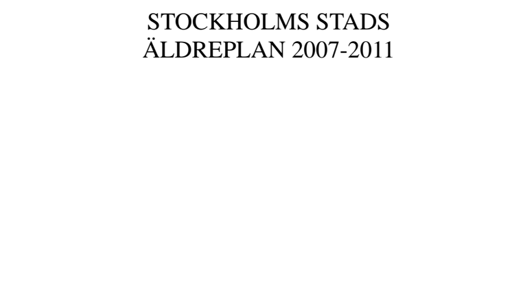 Stockholms stads äldreplan 2007-2011