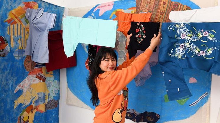 Fine Art student Rina Santos prepares for the graduate exhibitions