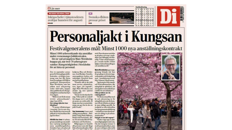 Dagens industri 2022-09-05 Personaljakt i Kungsan