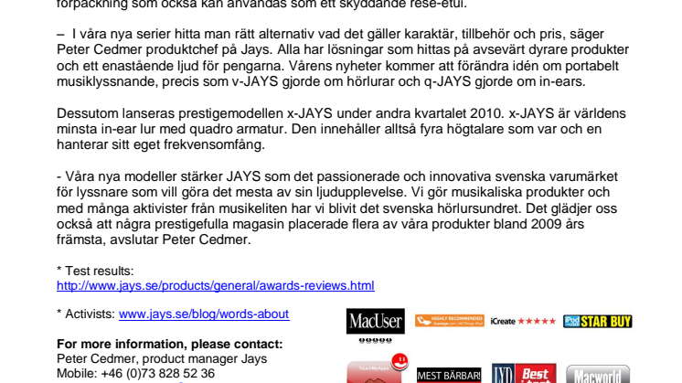 Jays lanserar sju nya produkter 