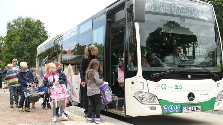 Auftakt zur Busschule im Jahr 2021 in Oderberg. Foto: Landkreis Barnim/Bachmann