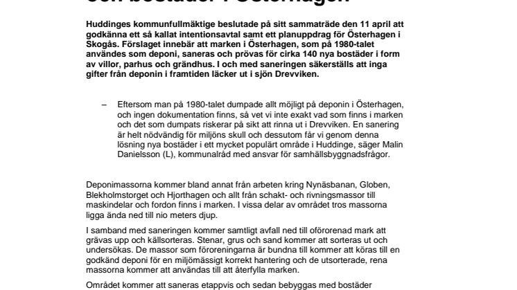 Planuppdrag för renare mark och bostäder i Österhagen