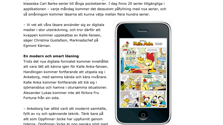 Nu kommer Kalle Anka-(kv)appen: Kalle Anka för första gången på iPad och iPhone 