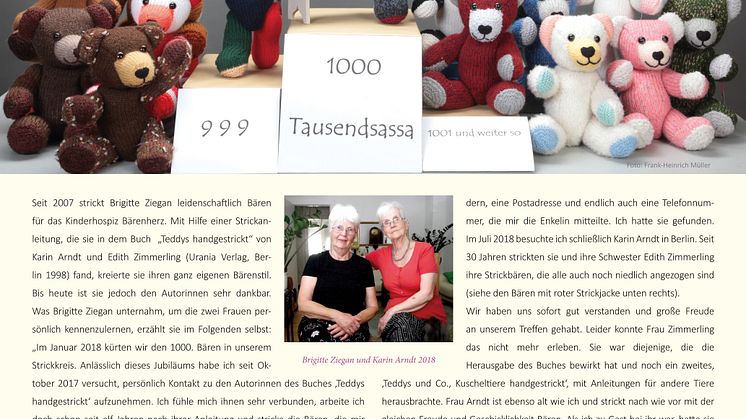 Mit Bärenherz durch das Jahr 2019 - Der neue Bärenherz-Kalender
