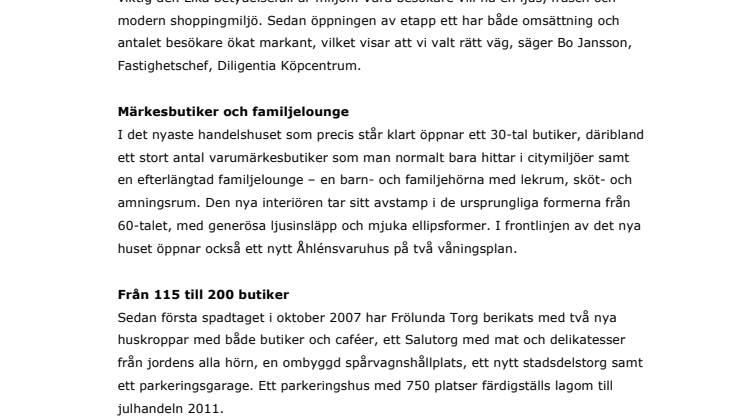 Förvandlingen är klar. Premiär för Nya Frölunda Torg