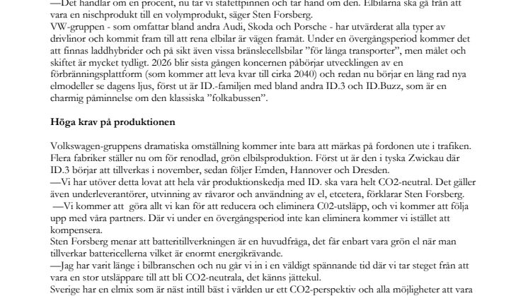 Historisk omställning när VW-koncernen väljer väg