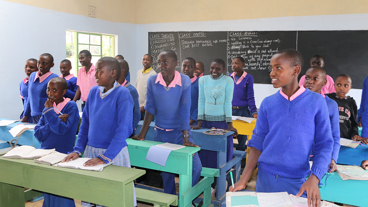 Kiborione - Children standing in classroom - Kenya