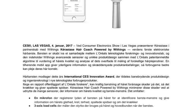Kérastase og Withings lancerer den første 'smart' hårbørste 