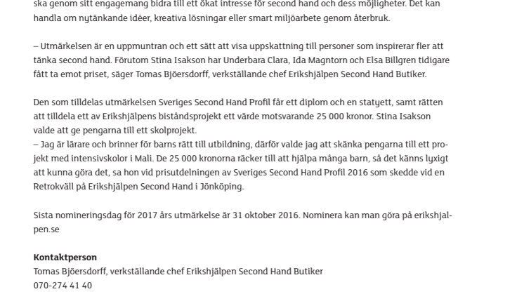 Vem blir Sveriges nästa Second Hand Profil?