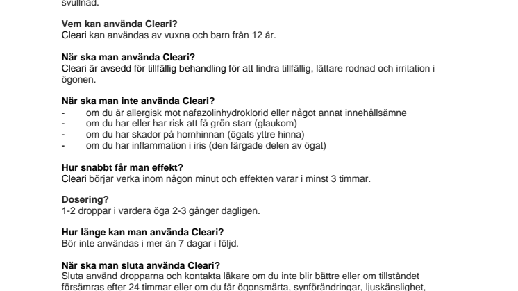 Frågor och svar om Cleari