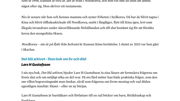 Nya böcker från Libris förlag, augusti 2014