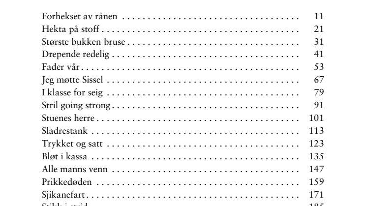 Se bokas innholdsfortegnelse