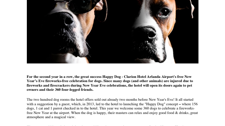 Succén fortsätter - 360 hundar firar nyår på Clarion Hotel Arlanda Airport
