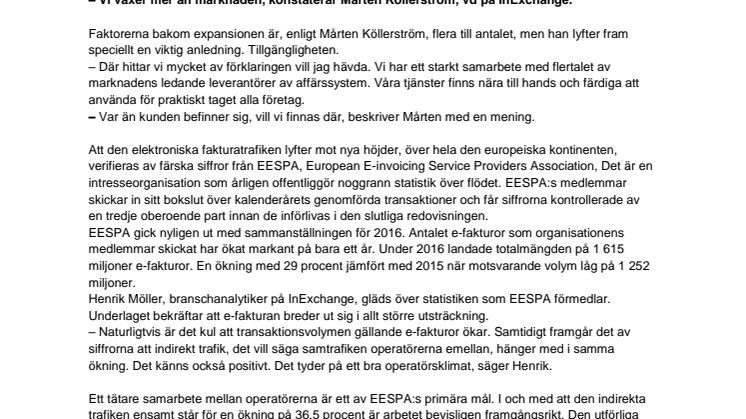 InExchange ökar precis som hela Europa