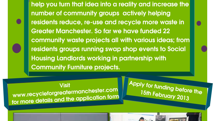Up to £10,000 to help communities reduce, re-use and recycle more