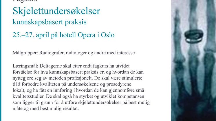 Fagkurs i skjelettundersøkelser - Kunnskapsbasert praksis