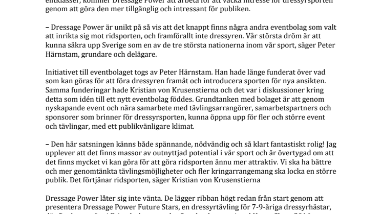 Storsatsning inom svensk dressyr