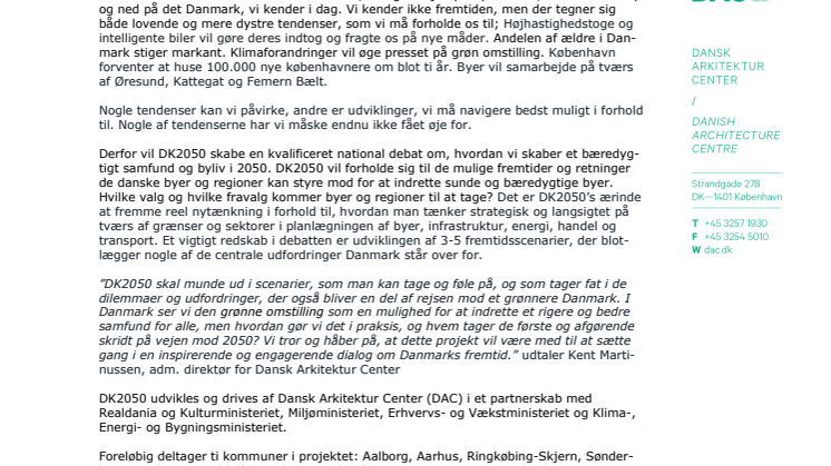 Nyt stort projekt skal vise vej til Danmark 2050